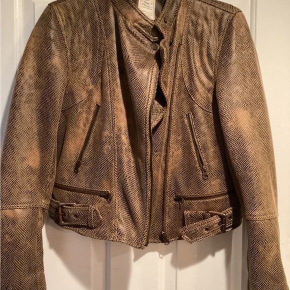 Free People Snake-Embossed Faux Leather Jacket - Picture 2 of 8